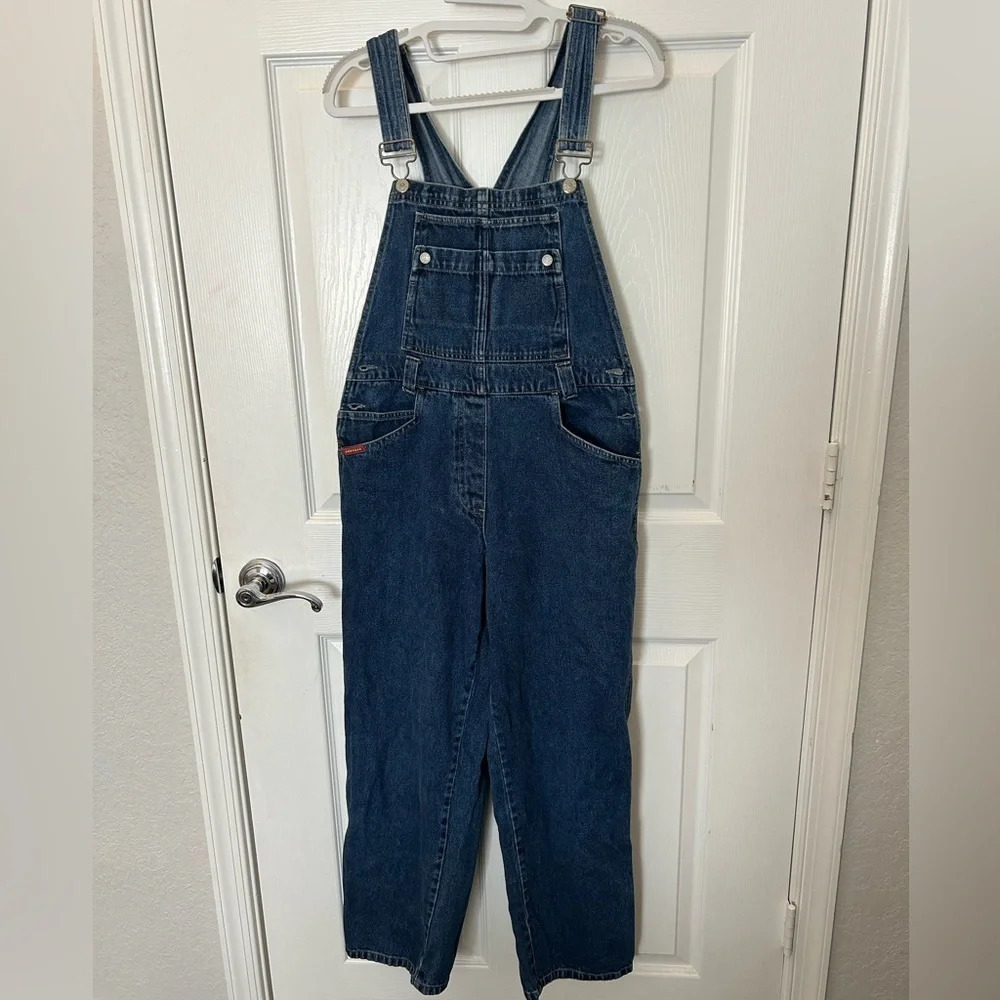 ! Rare 90’s SQUEEZE Cropped Denim Overalls size M